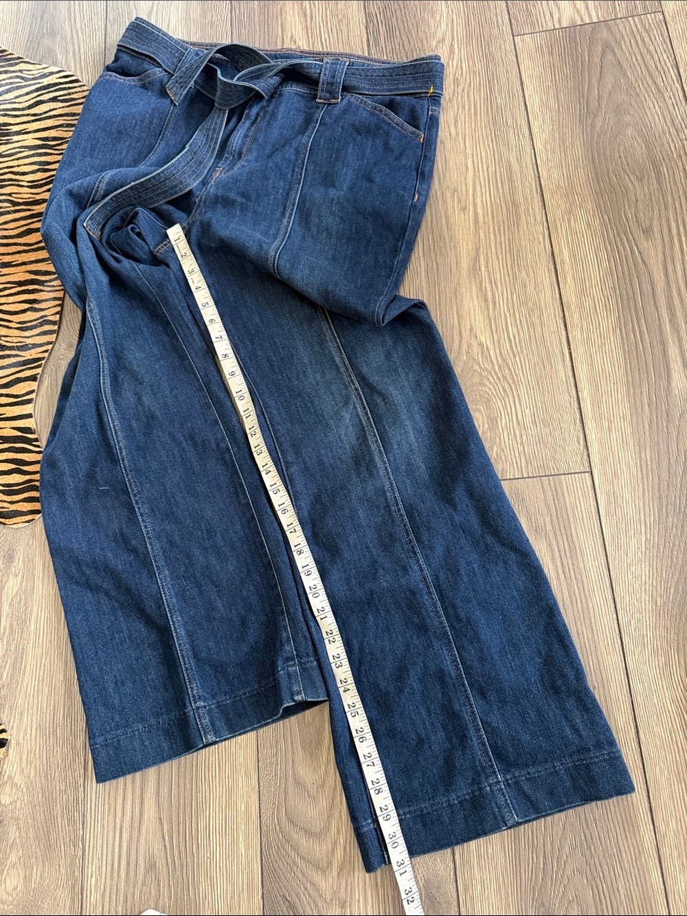 The platinum trouser by Chico’s Wide Leg Dark Wash Jeans with Belt net - Picture 7 of 10